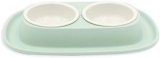 Aimé Comedero Y Bebedero Doble para Perros Y Gatos con Dos Cuencos Extraíbles y Base Antideslizante y Antiderrames 2X 230 ml
