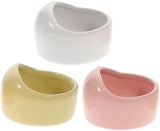 Balacoo 3 cuencos de cerámica para alimentación de hámster, para animales y alimentos, agua y ratón, color al azar