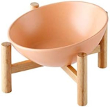 ZHHAOXINPA Cuenco De Alimentación para Mascotas, Cuenco para Mascotas Elevado E Inclinado con Soporte De Madera para Gatos Y Perros Alimentador De Agua para Mascotas Sin Derrames