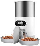 Alimentador automático de mascotas, Alimentador automático for mascotas con WIFI de 4,5 l, dispensador inteligente de comida for perros y gatos, temporizador for mascotas, cuenco de acero inoxidable,