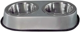 Arquivet Comedero o Bebedero Doble de Acero Inoxidable Antideslizante para Perros y Gatos – 750 ml, 15 cm – Cuenco para Mascotas – Plato para Perros y Gatos – Accesorios, Metálico