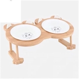 ZLXDP Cuenco de cerámica Cuenco for Perros de tazón Simple y Doble tazón de Mascotas for Mascotas Cuenco de Agua de Perro con Soporte Alimentación Plato Plato Plato Mascotas Suministros