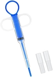 Rowwait 1 herramienta dispensadora de alimentación para gatos, alimentador reutilizable de pastillas con puntas suaves de seguridad, jeringa para mascotas, alimentador de medicina animal (azul)