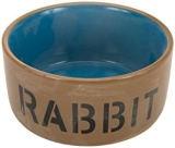 Beeztees 801482 Cuenco de cerámica para Conejo, Azul/Beige, 11,5 cm