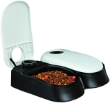 Trixie TX2 Dispensador Automático de Alimentos, 300 ml/ 27 × 7 × 24 cm, blanco – Negro/blanco – 24372