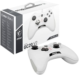 MSI FORCE GC20 V2 WHITE Controlador Gamepad con Cable para PC – Cubiertas D-Pad Intercambiables, 2 Motores de Vibración, USB 2.0 – Con Cable