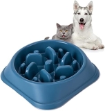 Vealind Cuenco de alimentación lenta para perros medianos y pequeños, ralentizando la velocidad de alimentación, prevención de la obesidad, cuencos saludables para mascotas (azul oscuro)