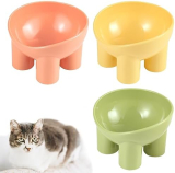 Fanshiontide 3 cuencos elevados para gatos, cuencos antideslizantes para alimentación de gatos con tres patas, cuenco antideslizante estable para gatos, cuenco antivómito para gatos, cuencos de