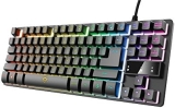 Trust Gaming Teclado Gamer TKL GXT 833 Thado Teclado Retroiluminado RGB Tenkeyless (20% más pequeño), Membrana, Disposición QWERTY Español, Anti-Ghosting, USB, con Cable, PC/Ordenador