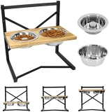 STANEW Cuenco Elevado para Perros, 3 Alturas Ajustables,con Cuencos De Acero Inoxidable De Alimentación Lenta, Comedero Perro Elevado Ajustables, Base De Antideslizante para Perros Medianos Y Grandes