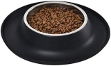 Amazon Basics Base redonda de silicona y cuenco para mascotas – grande, negro