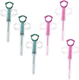 Yeesabella 6 dispensadores de píldoras para mascotas, disparador de medicina, alimentador de píldoras, émbolo de píldoras, empujador de jeringa de tableta de punta suave, alimentador de medicamentos