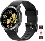 IOWODO Smartwatch Mujer, Reloj Inteligente Mujer IP68 con Oxímetro(SpO2) Notificación de Mensajes Esfera Personalizada Pulsometro Podómetro Sueño,1.09 Pulgadas Pantalla para iOS Android(2 Correas)