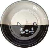 Nobby Cuenco de Leche de cerámica Face en Negro y Blanco, diámetro de 14 x 2 cm