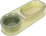 Cuenco Doble para Gatos, Comedero Doble Plato Cuenco Cerámica para Agua Comida para Gatos con Cuchara Mezcladora Cuenco para Alimentación Mascotas para Gatos Pequeños y Cachorros