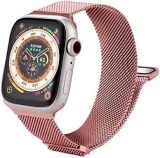 Volcana – Correa de metal para Apple Watch con cierre magnético – Bucles milaneses ajustables para Apple Watch Series 8 7 6 5 4 3 2 1 SE Ultra – Compatible con correas iWatch de 45 mm, 44 mm, 42 mm,