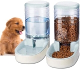 Edipets, Dispensador para Gatos y Perros, Comida y Agua, Pack 2 Unidades, Automático, 3.8 L c/u, Comedero, Alimentador y Bebedero para Mascotas (Gris)