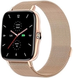 DCU TECNOLOGIC | Smartwatch Modern | Reloj Inteligente Llamadas | Notificaciones Apps y Llamadas | 8 Modos de Deporte | IP67 | 2 Correas Metal Oro Rosa + Silicona Rosa