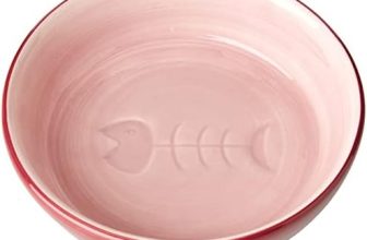 Trixie Bol gato de cerámica con diseño de peces sobre base