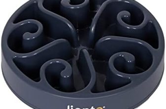 lionto Comedero para Perros Comedero antivoracidad Comedero para Gatos Antideslizante Comedero para Perros antivoracidad, 30×5,5 cm Gris