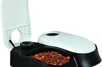 Trixie TX2 Dispensador Automático de Alimentos, 300 ml/ 27 × 7 × 24 cm, blanco – Negro/blanco – 24372