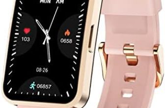 IOWODO R5 Smartwatch,Reloj Inteligente Mujer con Oxímetro(SpO2),1.57” Pantalla con Mensajes Notificación,Pulsómetro,Podómetro,Sueño,Pulsera de Actividad Impermeable IP67 para Andriod e iOS