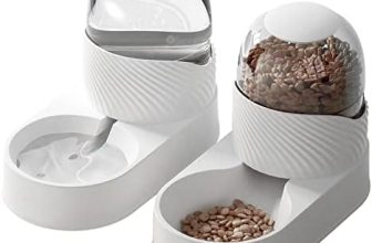 Juego de dispensador automático de alimentador para mascotas – 2 litros de agua y alimentos para mascotas al aire libre, comida para perros y gatos con dispensador de agua, 2 piezas