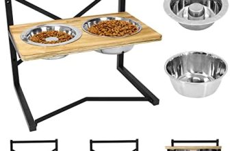 STANEW Cuenco Elevado para Perros, 3 Alturas Ajustables,con Cuencos De Acero Inoxidable De Alimentación Lenta, Comedero Perro Elevado Ajustables, Base De Antideslizante para Perros Medianos Y Grandes