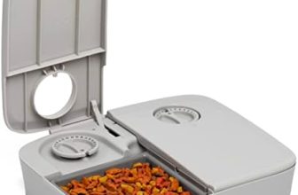 PetSafe Alimentador automático para 2 comidas, temporizadores integrados, tazón de comida sin BPA, adecuado para alimentos secos, gris, 1 unidad (paquete de 1)