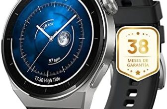 HUAWEI Watch GT 3 Pro 46mm Smartwatch, Cuerpo de Titanio, Esfera de Zafiro, monitorización de saturación de oxígeno y frecuencia cardíaca,Larga duración de la batería, Correa de fluoroelastómero Negro