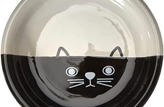 Nobby Cuenco de Leche de cerámica Face en Negro y Blanco, diámetro de 14 x 2 cm