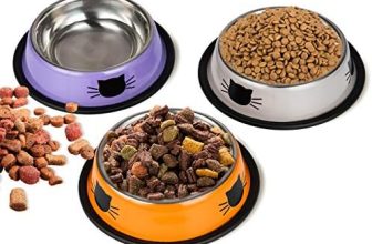 DMSL Cuenco para Gato Antideslizante 3 Piezas, Comederos de Acero Inoxidable Tazón de Gatos para Agua Comida, Comederos y Bebederos para Gatitos Cachorros Conejos Mascotas Animales Pequeños