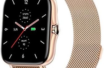 DCU TECNOLOGIC | Smartwatch Modern | Reloj Inteligente Llamadas | Notificaciones Apps y Llamadas | 8 Modos de Deporte | IP67 | 2 Correas Metal Oro Rosa + Silicona Rosa