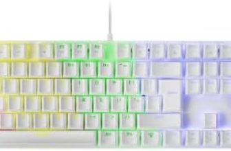Mars Gaming MK422 Blanco, Teclado Mecánico Gaming RGB, Antighosting, Switch Mecánico Marrón, Idioma US