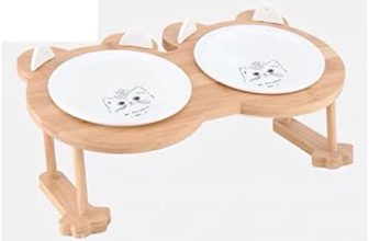 ZLXDP Cuenco de cerámica Cuenco for Perros de tazón Simple y Doble tazón de Mascotas for Mascotas Cuenco de Agua de Perro con Soporte Alimentación Plato Plato Plato Mascotas Suministros