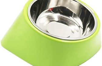 Deirdre Agnes Cuenco para Mascotas Inclinado Antideslizante Cuenco de Acero Inoxidable Alimentador de Comida para Perros y Gatos de Color sólido Alimentador de Base,14*14*7.8cm