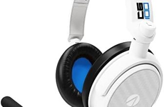 Stealth C6-100 Blanco/Azul Casco Gaming Over Ear para PS4/PS5, Xbox, Nintendo Switch, PC, Micrófono Flexible, Conector de 3.5mm, Cable 1.5m, Ligero, cómodo y Duradero
