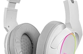 Mars Gaming MHW-100 Blanco, Auriculares Inalámbricos ARGB Flow, Micrófono ENC Extraíble,Cancelación de Ruido Activa ENC + Pasiva, Compatibilidad Universal