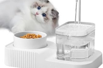 YJYQ Juego de comedero y Bebedero para Comida para Gatos | Juego de Cuencos de Comida para Gatos 2 en 1 – Cuenco para Gatos con alimentación automática de Gran Capacidad para Comida y Agua