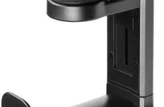 Mars Gaming MHH Negro, Soporte Auriculares Tipo Pinza, Ajustable, Rotación 360º