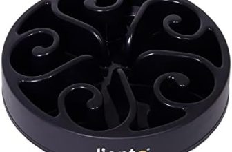 lionto Comedero para Perros Comedero antivoracidad Comedero para Gatos Antideslizante Comedero para Perros antivoracidad, 30×5,5 cm Negro