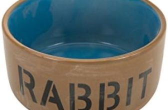 Beeztees 801482 Cuenco de cerámica para Conejo, Azul/Beige, 11,5 cm