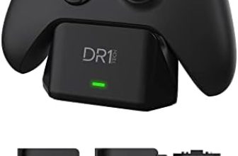 DR1TECH PowerSetX Base De Carga Rápida + Batería para Mando Xbox One X/S, Series X/S 1200 Mah – Accesorios para Xbox (Mando NO Incluido) [Amazon Exclusive]