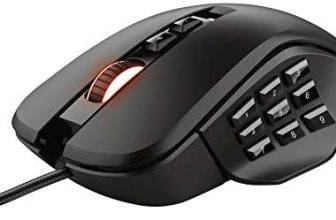Trust Gaming GXT 970 Morfix Alámbrico Ratón Gaming Personalizable, 200 – 10 000 PPP, 4 Piezas Laterales Intercambiables, 14 Botones Programables, Ratón RGB para PC, Ordenador, Portátil, Negro