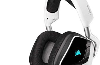 Corsair VOID ELITE RGB Wireless Auriculares para Juegos (7.1 Sonido envolvente, Inalámbrico de 2.4 GHz de baja latencia, 12 m de alcance, Personalizable Iluminación, Compatible con PC, PS4) Blanco