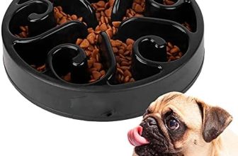 Edipets, Comedero Perro Antivoracidad, Gato Alimentación Lenta, para Mascotas Medianas y Grandes, Plato Interactivo, Evita la Ansiedad (Negro)