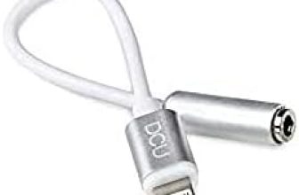 DCU Tecnologic | Adaptador Lightning – Aux/Audio Jack | Conexión para móvil/Tablet/PC | Adaptador Auriculares | Conexión Lightning – Audio/AUX Jack | Blanco