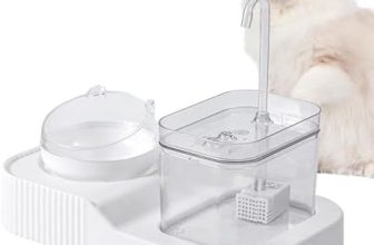 Jacekee Juego de comedero y Bebedero para Comida para Gatos | Bandeja de alimentación de Comida para Gatos 2 en 1 | Dispensador automático de Agua para Gatos de Gran Capacidad para Perros, Mascotas