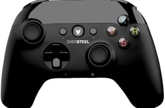 Oversteel – Tombac Mando Inalámbrica para juegos, Vibración, 8 Horas de Batería, Batería de Litio, USB y Bluetooth, PC/Switch/Smartphones/Tablet/Android TV, Color Negro