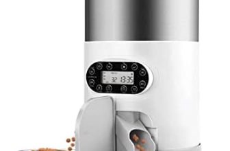 Alimentador automático de mascotas, Alimentador automático for mascotas con WIFI de 4,5 l, dispensador inteligente de comida for perros y gatos, temporizador for mascotas, cuenco de acero inoxidable,